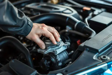 Mechanik wymienia pompę wody w samochodzie. Regularna kontrola i wymiana co ile wymiana pompy wody zapewni sprawne działanie silnika.