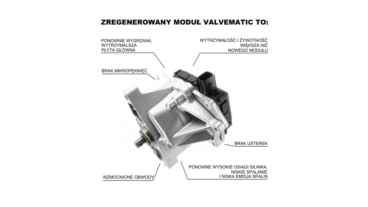 Zregenerowany moduł VALVEMATIC Toyoty: wzmocnione obwody, wytrzymalsza płyta główna, brak mikropęknięć i usterek.